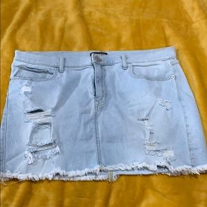 Express denim mini jean skirt